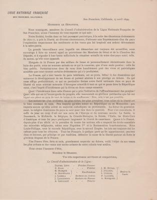 Ligue natio franc san francisco 17 04 1899